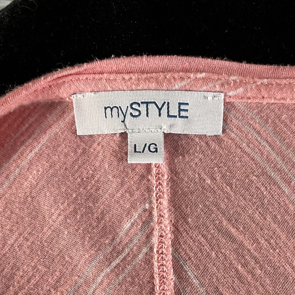 My Style Pink & White Striped Vintage Short Sleeved Shirt - Picture 6 of 9